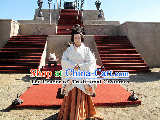 Chinese Eastern Zhou Dynasty Imperial Queen Princess Clothing Costume Complete Set