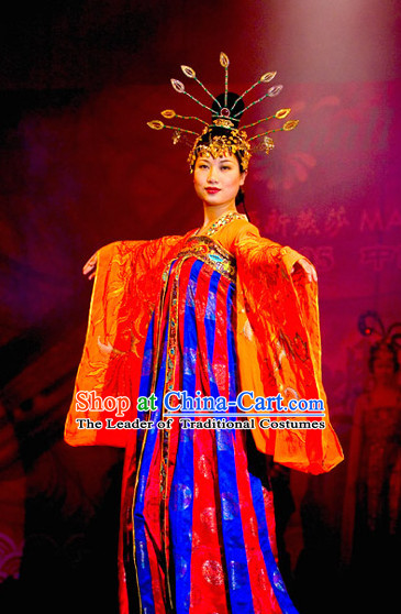 Tang Dynasty Chinese Dance Costumes Opera Costume and Hair Accessories Complete Set for Women