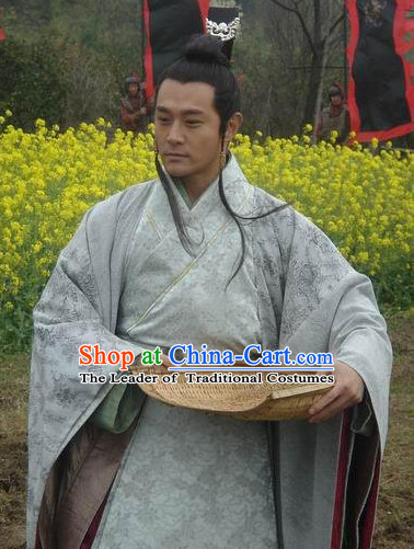 Chinese Qin Dynasty Clothes Costume Dresses Clothing Clothes Garment Outfits Suits Complete Set for Men