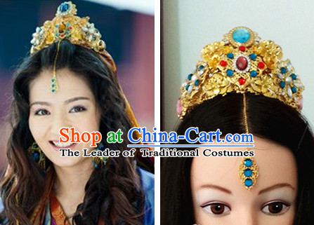 Chinese Ancient Style Imperial Princess Hair Jewelry Accessories Hairpins Headwear Headdress Hair Fascinators for Women