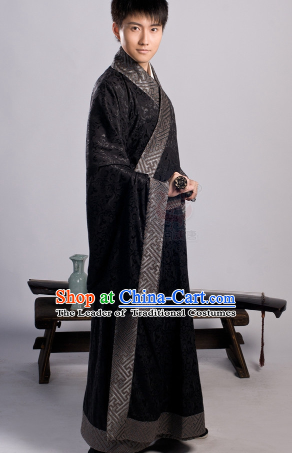 Chinese Costume Chinese Costumes Hanfu Han Dynasty Ancient China Scholar Clothing Dresses Garment Suits Clothes Complete Set for Men