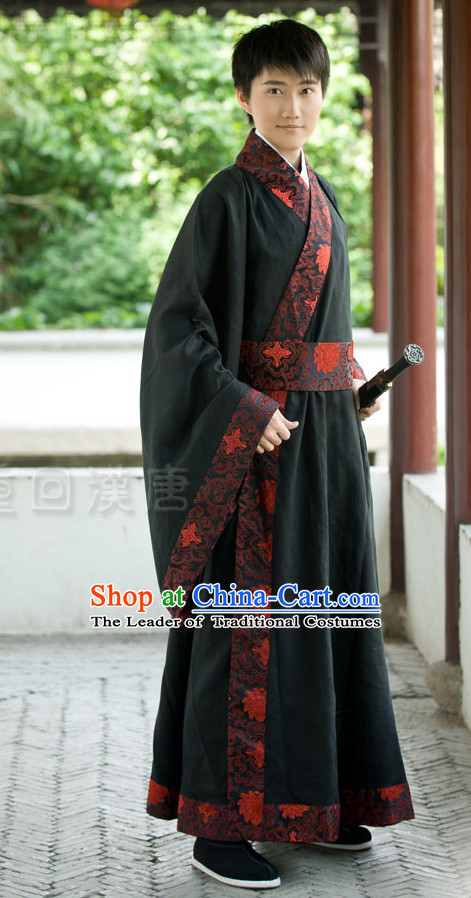 Chinese Costume Chinese Costumes Hanfu Han Dynasty Ancient China Scholar Clothing Dresses Garment Suits Clothes Complete Set for Men