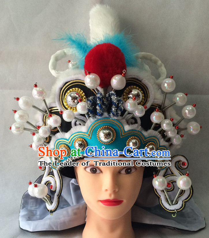 Chinese Opera Military General Hat Helmet Hat Headwear Headpieces Headdress for Men