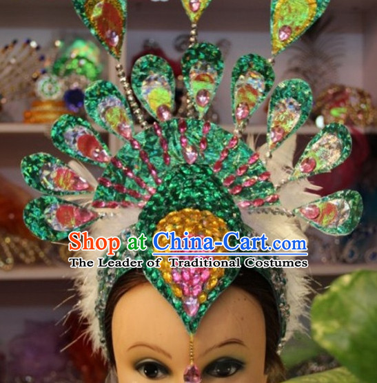 Chinese Stage Performance Classic Dance Apparel Folk Dancing Headdress Headpieces Hair Accessories