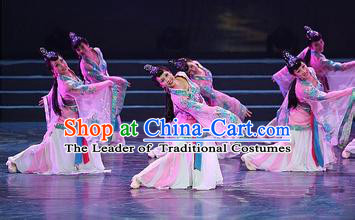 Chinese Classic Folk Dance Costumes and Headwear Complete Set for Women