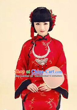 Chinese Minguo Period Female Wedding Costume Ancient China Costumes Han Fu Dress Wear Outfits Suits Clothing for Women