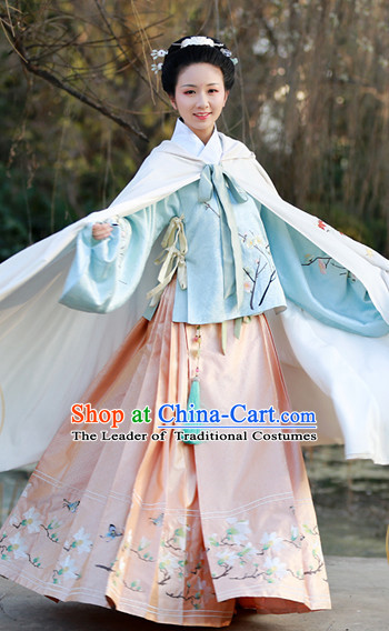 Ming Dynasty Clothing Chinese Classic Costume Ancient China Costumes Han Fu Dress Wear Garment Outfits Suits Clothing and Hair Accessories Complete Set for Women