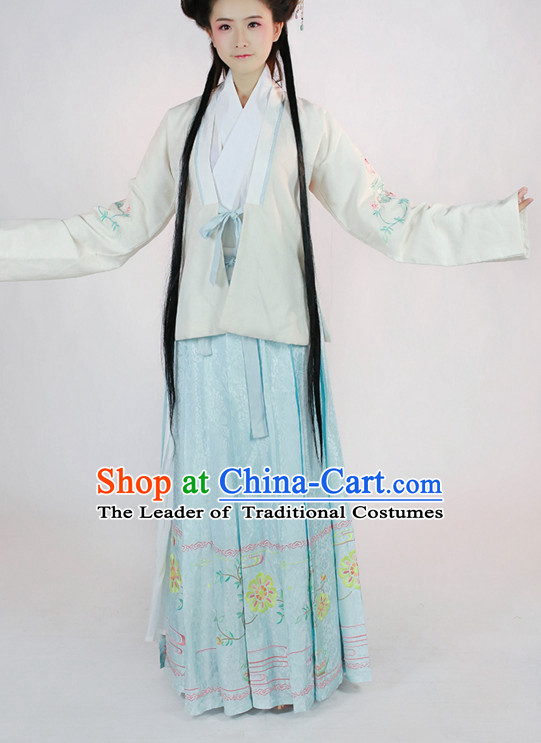 Ming Dynasty Clothing Chinese Classic Costume Ancient China Costumes Han Fu Dress Wear Garment Outfits Suits Clothing and Hair Accessories Complete Set for Women