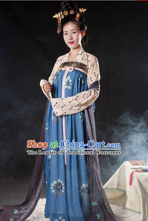 Asian Fashion Chinese Ancient Tang Dynasty Lady Clothes Costume China online Shopping Traditional Costumes Dress Wholesale Culture Clothing and Hair Accessories for Women