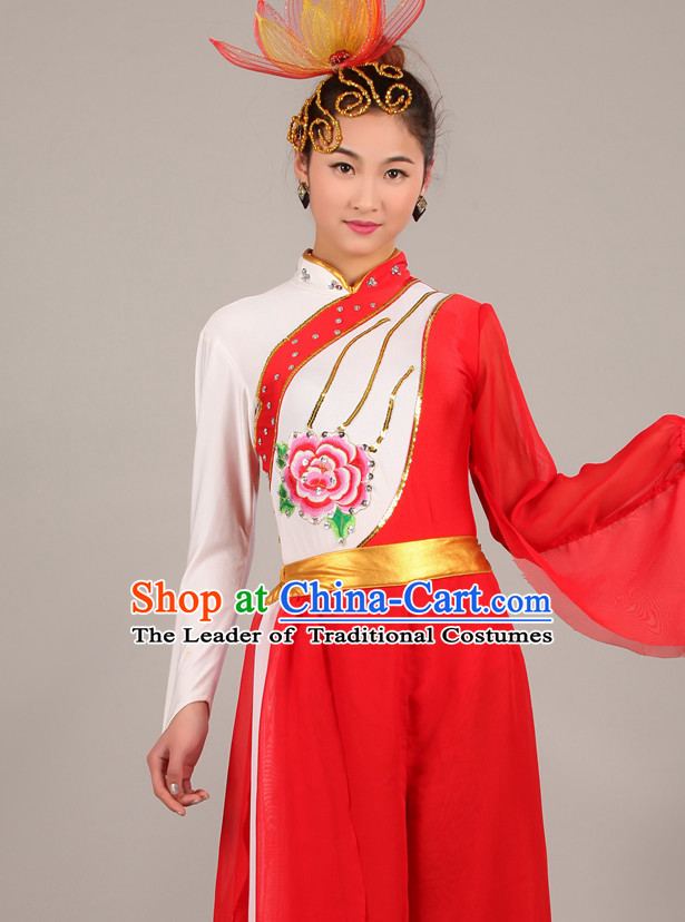 Chinese Costume Folk Chinese Dance Costumes Carnival Costumes Fancy Dress National Garment and Hair Accessories