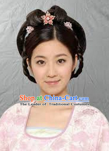 Ancient Chinese Hong Kong TVB Drama Black Wig and Hair Accessories for Women