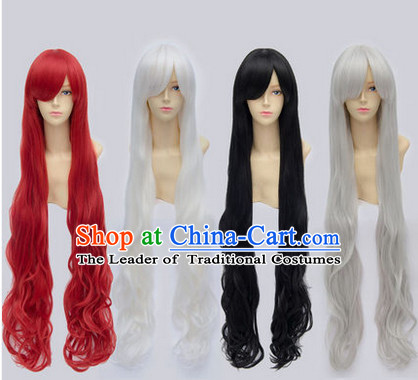 Ancient Asian Chinese Japenese Korean Knight Cosplay Long Wigs Classic Lace Front Toupee Hair Extensions Wig