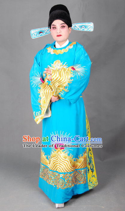 Chinese Opera Costumes Beijing Opera Costume Peking Stage Chancellor Prime Minster Official Dress Dragon Robe Complete Set