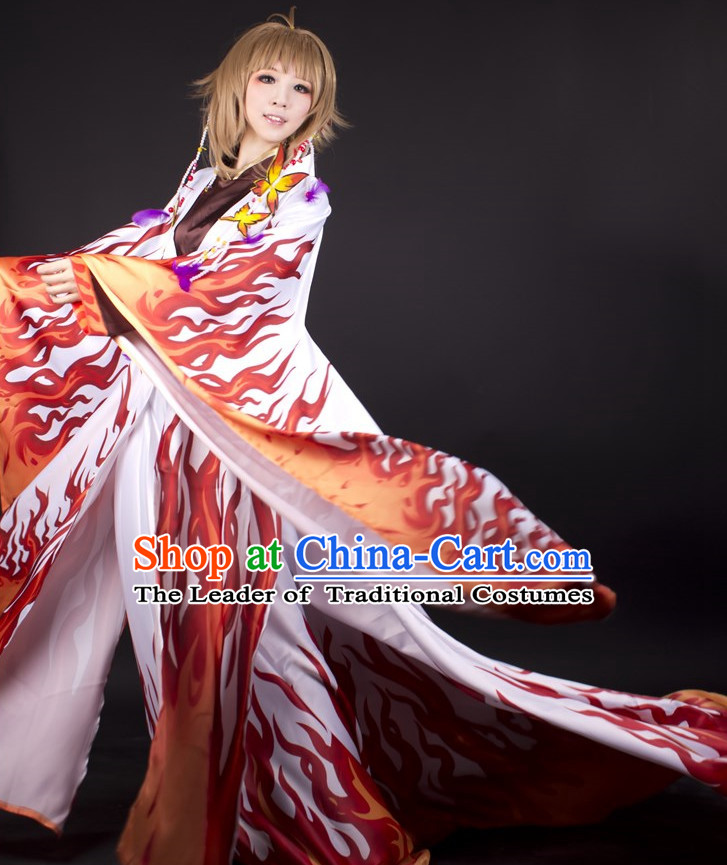 Ancient Chinese Knight Prince Cosplay Costumes and Hair Accessories Complete Set for Men