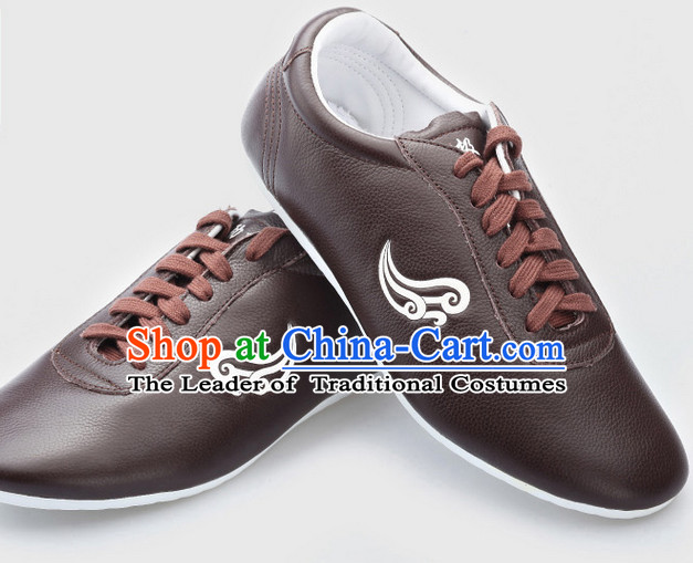 Top Kung Fu Martial Arts Karate Wing Chun Supplies Training Shop Cowhide Shoes for Kids and Adults