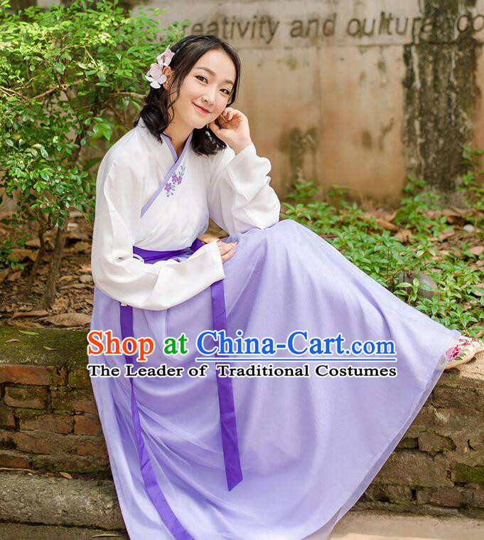 Chinese Han Dynasty Princess Dress Clothing and Hair Jewelry Complete Set for Women and Girls