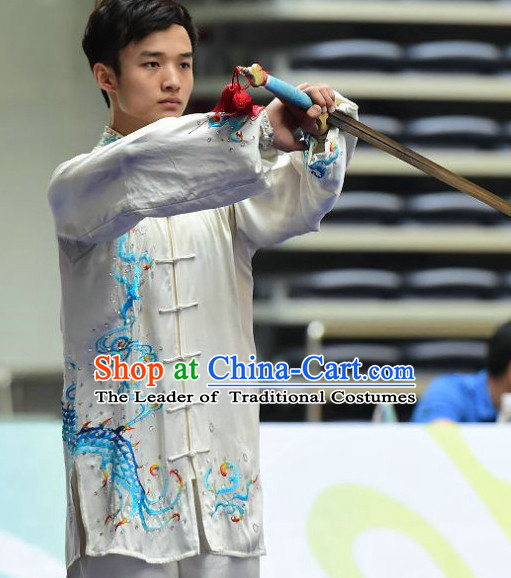 Tai Chi Swords Taiji Tai Ji Sword Martial Arts Supplies Chi Gong Qi Gong Kung Fu Kungfu Uniform Clothing Costume Suits Uniforms for Men and Boys