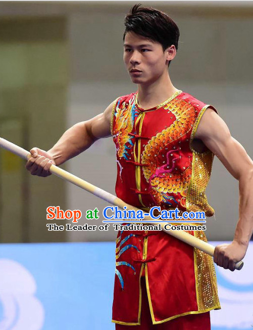 Top Wushu Competition Suits Tourament Qigong Kung Fu Training Karate Clothes Shaolin Outfit Martial Arts Uniform for Men Women Girls Boys Kids Adults