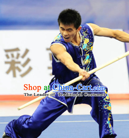 Top Wushu Long Pole Competition Suits Southern Fist Tourament Qigong Kung Fu Training Karate Clothes Shaolin Outfit Martial Arts Uniform for Men Women Girls Boys Kids Adults