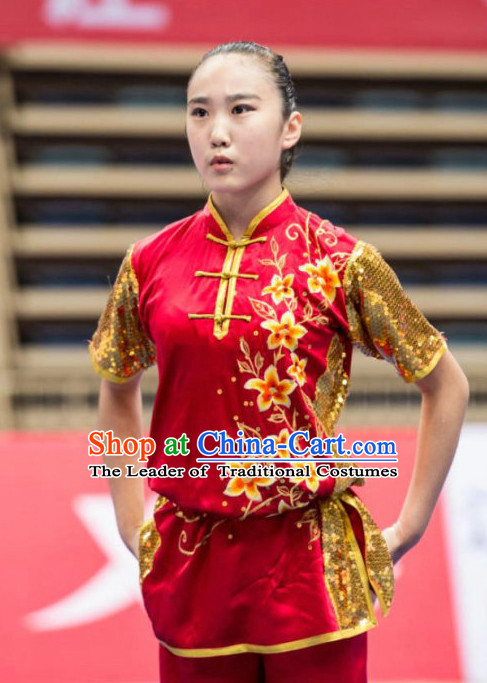 Top Wushu Long Fist Competition Suits Changquan Tourament Qigong Kung Fu Training Clothes Shaolin Outfit Martial Arts Uniform for Men Women Girls Boys Kids Adults