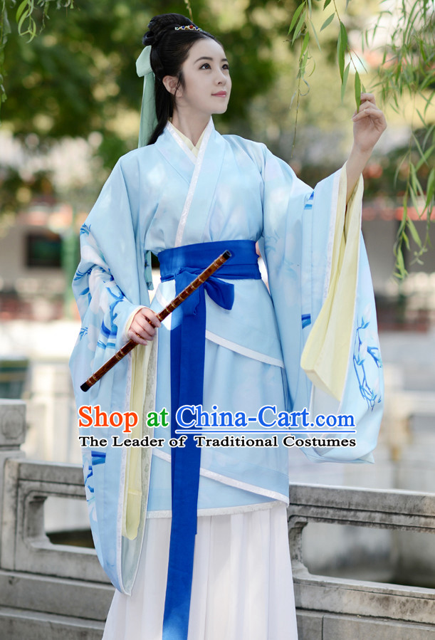 Han Dynasty Ancient Chinese Hanfu Garment Complete Set for Women and Girls