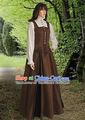 Traditional Medieval Costume Renaissance Costumes Historic Clothing Complete Set for Women