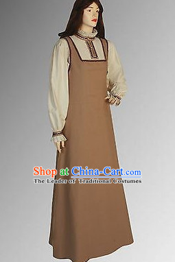 Traditional British National Costume Medieval Costume Renaissance Costumes Historic Dresses Complete Set for Women