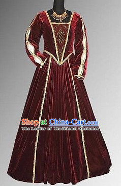 Traditional British National Costume Medieval Costume Renaissance Costumes Historic Queen Clothes Complete Set