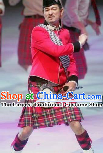 Traditional Scottish Skirt Skirts Dress British National Costumes Complete Set for Men