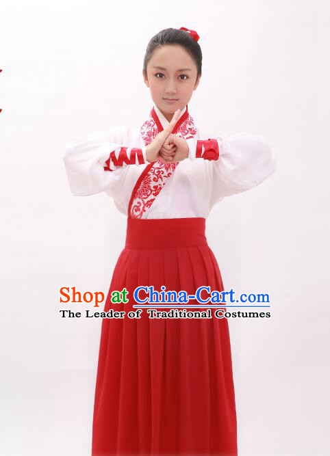 Asian Ancient Costume Chinese Han Dynasty Clothing and Hair Accessories Clothing Complete Set for Women