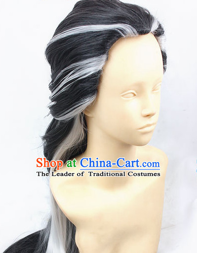 Ancient Asian Korean Japanese Chinese Style Swordsman Wigs Toupee Wig  Hair Wig Hair Extensions Sisters Weave Cosplay Wigs Lace for Men