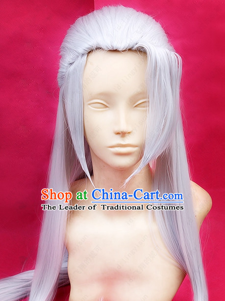 Ancient Asian Korean Japanese Chinese Style Male Wigs Toupee Wig  Hair Wig Hair Extensions Sisters Weave Cosplay Wigs Lace for Men