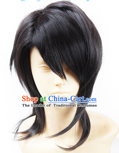 Ancient Asian Korean Japanese Chinese Style Male Wigs Toupee Wig  Hair Wig Hair Extensions Sisters Weave Cosplay Wigs Lace for Men