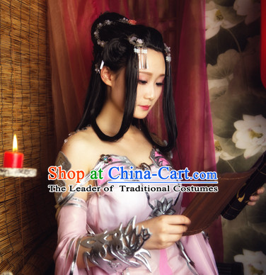 Ancient Asian Korean Japanese Chinese Empress Princess Style Female Wigs Toupee Wig Hair Extensions Sisters Weave Cosplay Wigs Lace for Woen