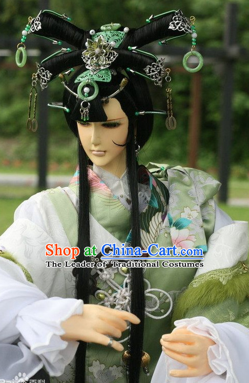 Ancient Asian Korean Japanese Chinese Empress Princess Style Female Wigs Toupee Wig Hair Extensions Sisters Weave Cosplay Wigs Lace for Woen