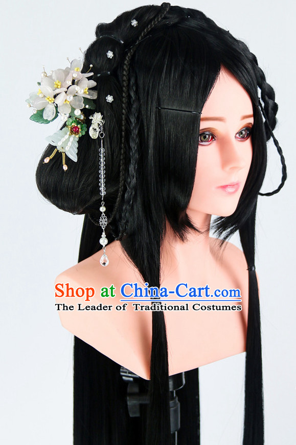 Ancient Chinese Beauty Wigs Toupee Wigs Human Hair Wigs Haircuts for Women Hair Extensions Sisters Weave Cosplay Wigs Lace Hair Pieces and Accessories for Women