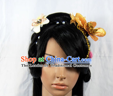 Ancient Chinese Wigs Female Wigs Toupee Wig Hair Extensions Sisters Weave Cosplay Wigs Lace and Hair Jewelry for Women