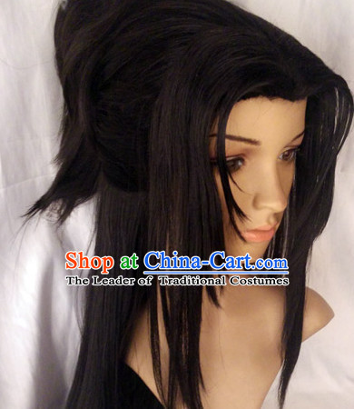 Ancient Japanese Korean Swordsman Wigs Female Wigs Toupee Wig Hair Extensions Sisters Weave Cosplay Wigs Lace and Hair Jewelry for Men