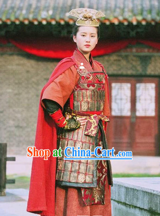 Ancient Chinese Female Superhero Armor Costumes from Movies