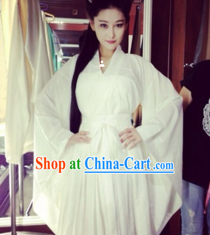 Chinese Classic Female White Fairy Clothes