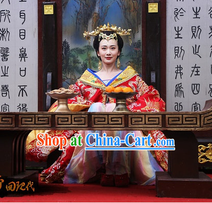 Chinese Classical Imperial Palace Princess Clothing and Hair Accessories Complete Set