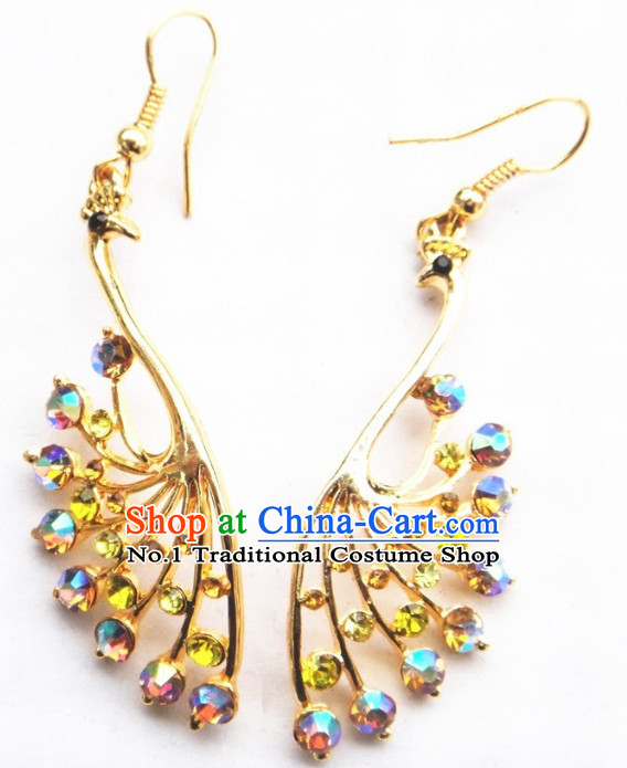 Traditional Thailand Peacock Earrings for Women