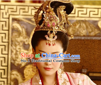 Ancient Chinese Tang Dynasty Empress Hair Wig + Hair .Accessories