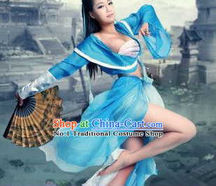 Asian Style Blue Sexy Costumes