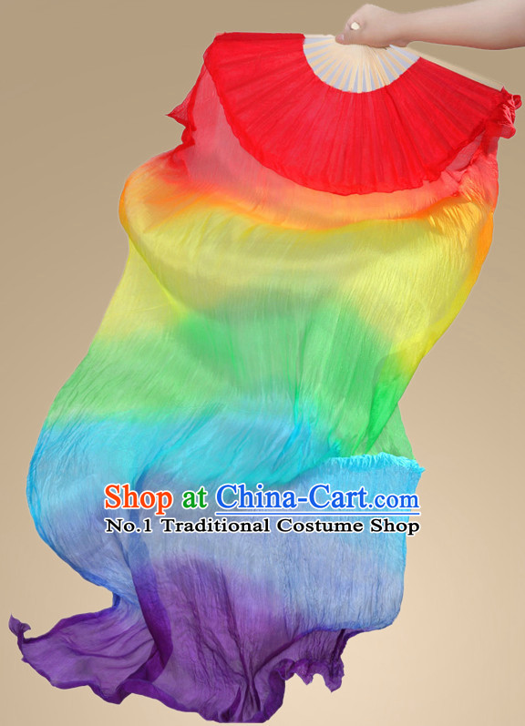 71 Inches Long Pure Silk Fan Veils