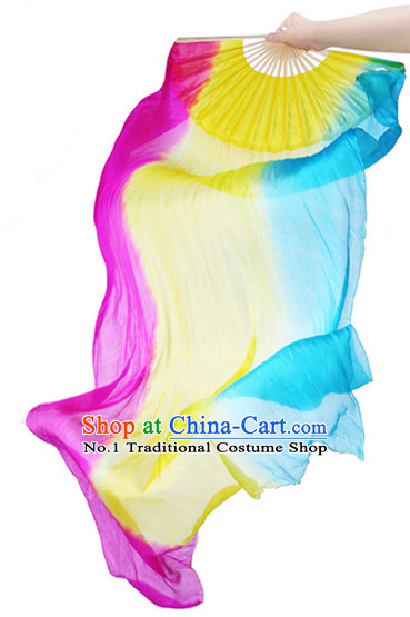 71 Inches Long Pure Silk Dance Fan Veils