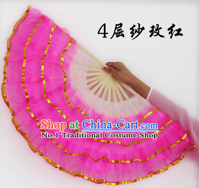 Four Layers Pink Hands Dance Fan