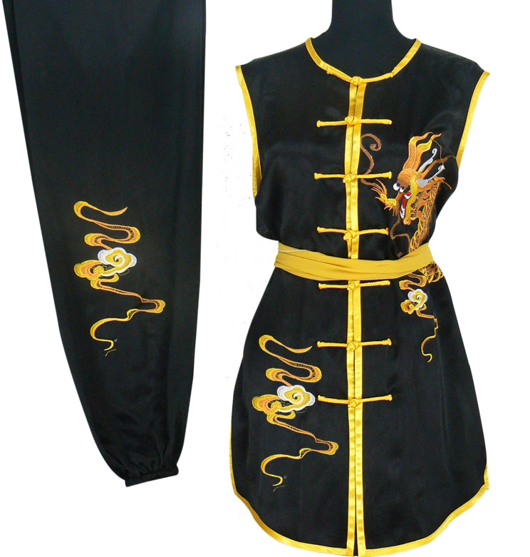 Top Dragon Embroidery Kung Fu Uniform Hapkido Wooden Dummy Marshal Arts Complete Set