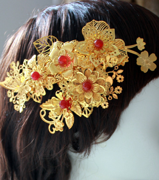 Chinese Traditional Handmade Hair Accessories Comb Fascinators Headbands Bridal Headpieces