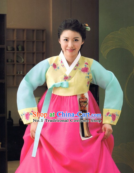 Korean Traditional Wedding Dress Ceremonial Costume for Women